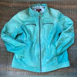 DANIER TURQUOISE LEATHER JACKET